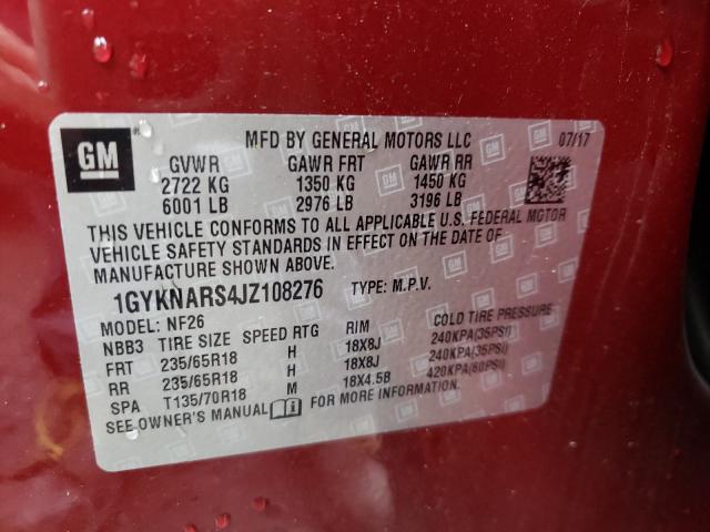 2018 CADILLAC XT5 1GYKNARS4JZ108276