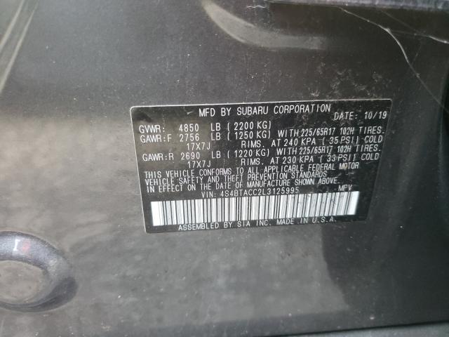 2020 SUBARU OUTBACK PR 4S4BTACC2L3125995