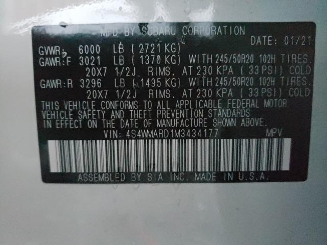 2021 SUBARU ASCENT 4S4WMARD1M3434177