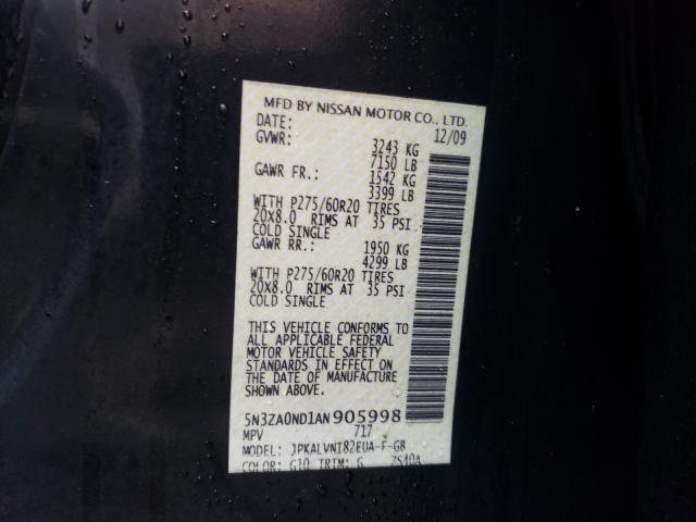 2010 INFINITI QX56 5N3ZA0ND1AN905998