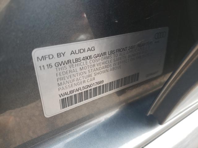 VIN WAUBFAFL5GN017689 2016 Audi A4, Premium S-Line no.10