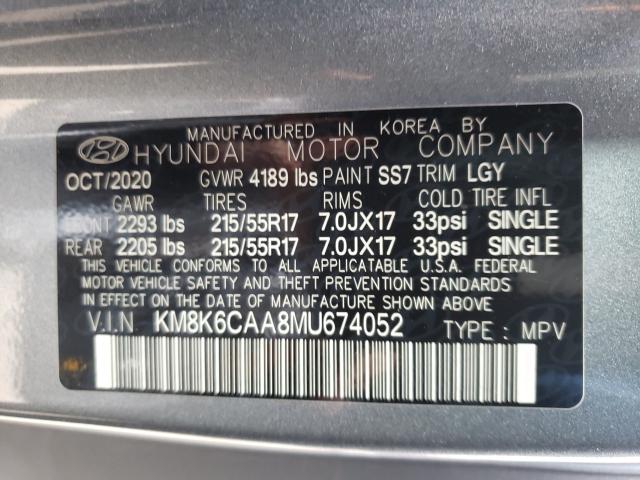 2021 HYUNDAI KONA SEL P KM8K6CAA8MU674052