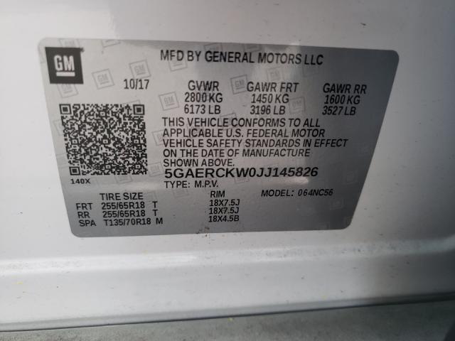 2018 BUICK ENCLAVE PR 5GAERCKW0JJ145826