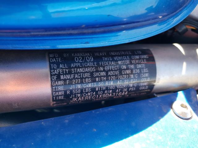 2009 KAWASAKI ER650 C JKAEREC1X9DA31644