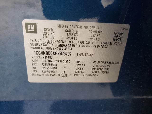 2016 CHEVROLET SILVRDO LT 1GCVKRECXGZ425707