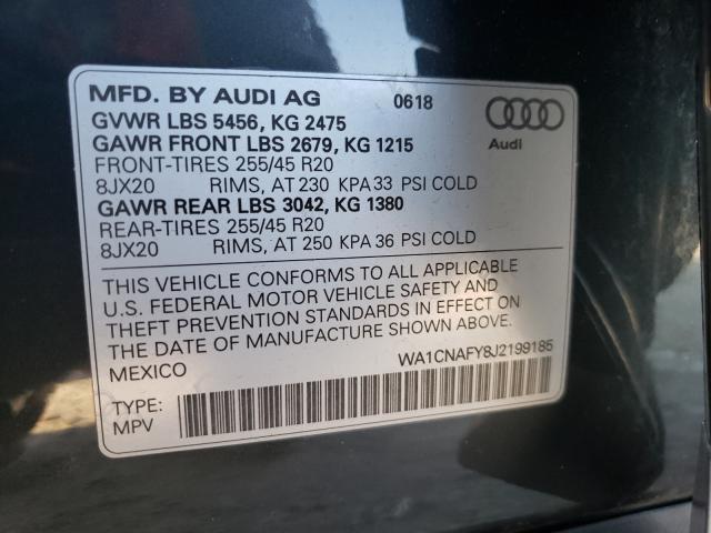 2018 AUDI Q5 PRESTIG WA1CNAFY8J2199185
