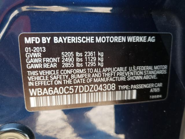 VIN WBA6A0C57DDZ04308 2013 BMW 6 Series, 640 I no.10