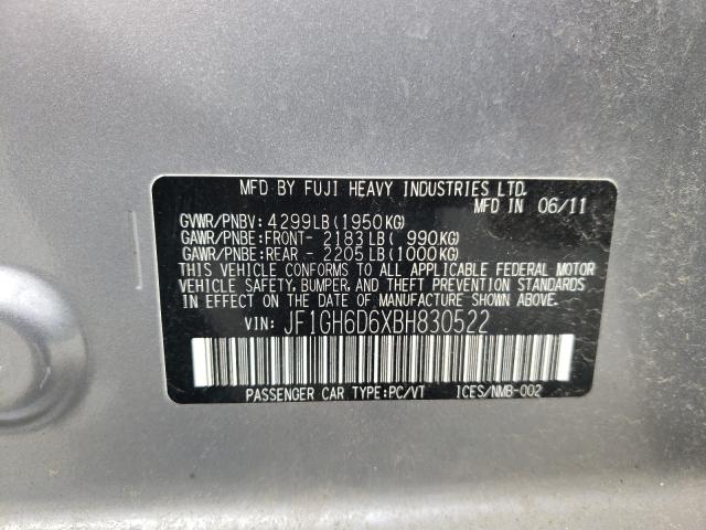 2011 SUBARU IMPREZA OU JF1GH6D6XBH830522