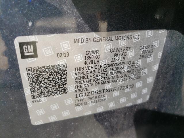2019 CHEVROLET UK 1G1ZD5STXKF171833