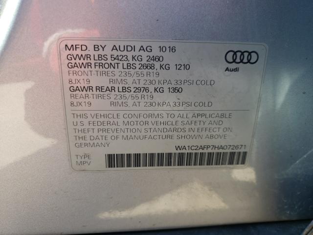 VIN WA1C2AFP7HA072671 2017 Audi Q5, Premium no.10