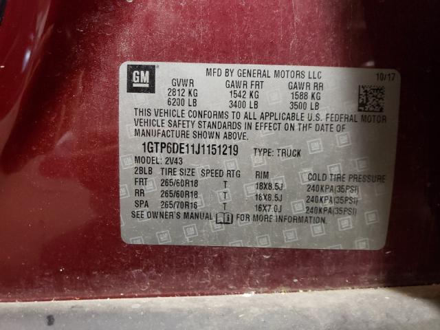 2018 GMC CANYON SLT 1GTP6DE11J1151219