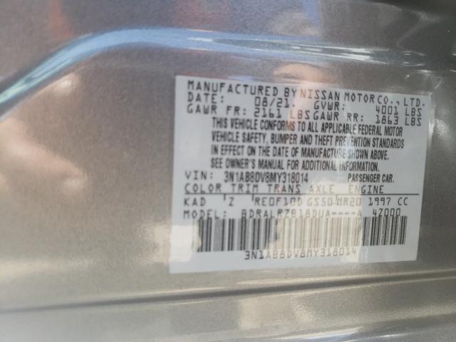 3N1AB8DV8MY318014 Nissan SENTRA SR