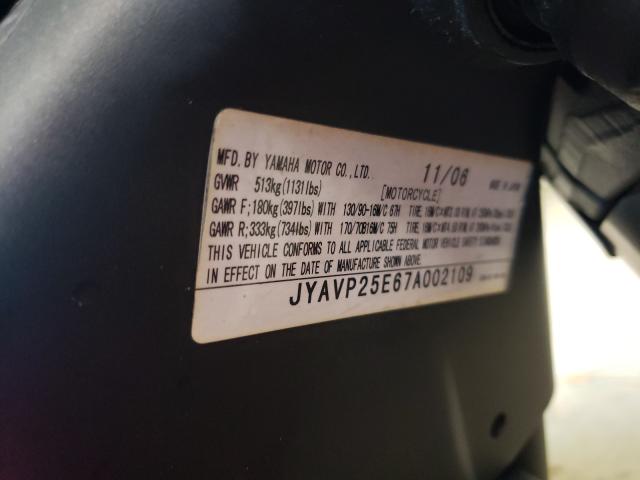 2007 YAMAHA XVS1300 CT JYAVP25E67A002109
