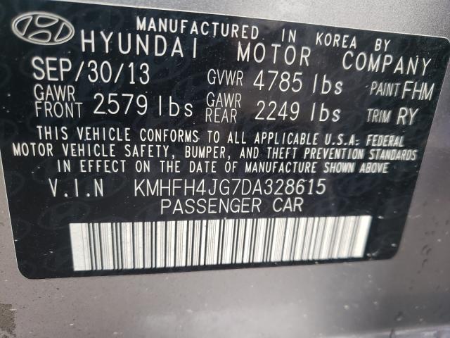 2013 HYUNDAI AZERA GLS KMHFH4JG7DA328615