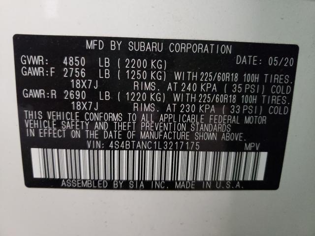 2020 SUBARU OUTBACK LI 4S4BTANC1L3217175