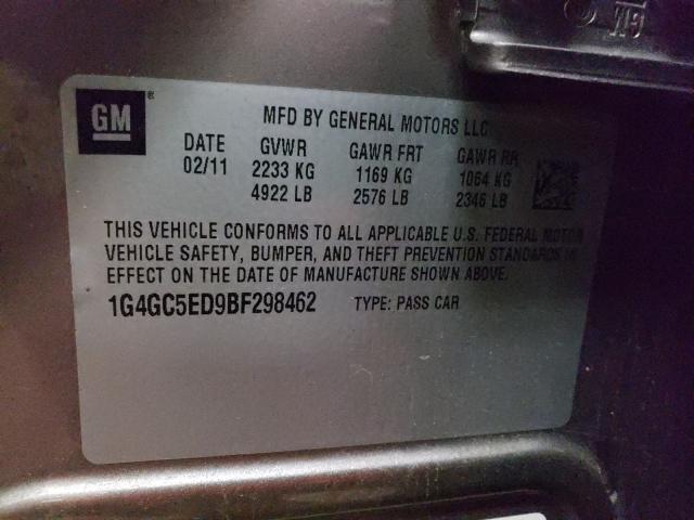 2011 BUICK LACROSSE C 1G4GC5ED9BF298462