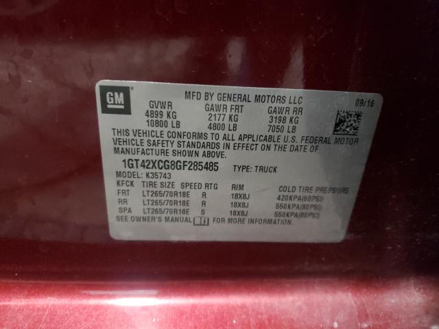 2016 GMC SIERRA 1GT42XCG8GF285485