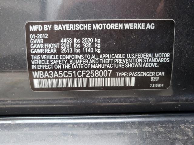 2012 BMW 328 I WBA3A5C51CF258007