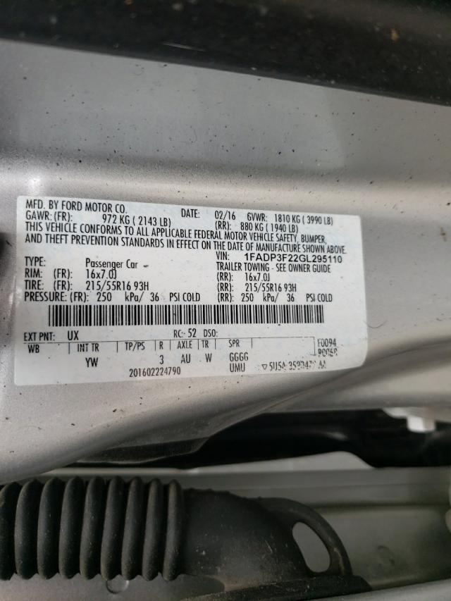 2016 FORD FOCUS SE - 1FADP3F22GL295110