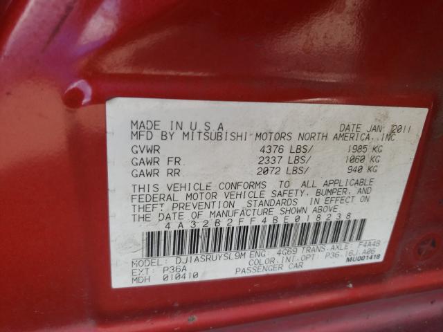2011 MITSUBISHI GALANT FE 4A32B2FF4BE018238