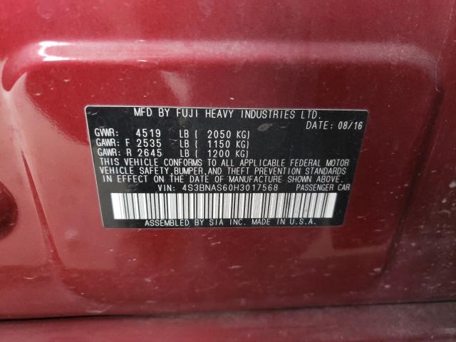 2017 SUBARU LEGACY SPO 4S3BNAS60H3017568