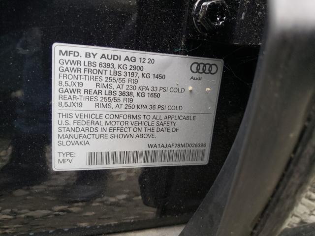 VIN WA1AJAF78MD026396 2021 Audi Q7, Premium no.10