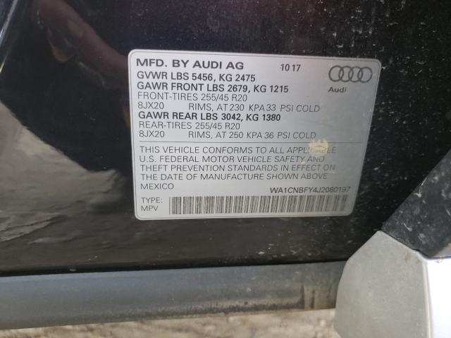 2018 AUDI Q5 PRESTIG WA1CNBFY4J2080197
