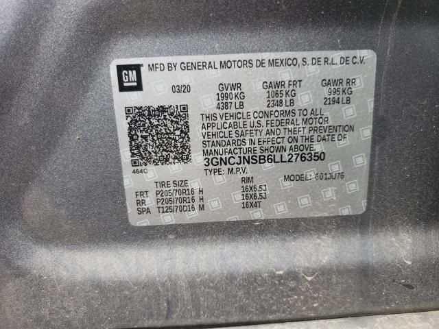 2020 CHEVROLET TRAX LS 3GNCJNSB6LL276350