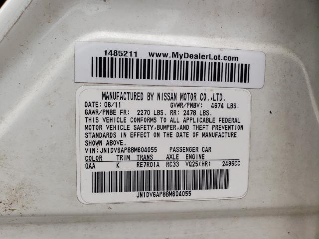 2011 INFINITI G25 BASE JN1DV6AP8BM604055