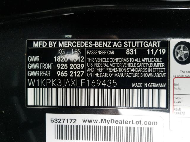 2020 MERCEDES-BENZ SLC 300 W1KPK3JAXLF169435