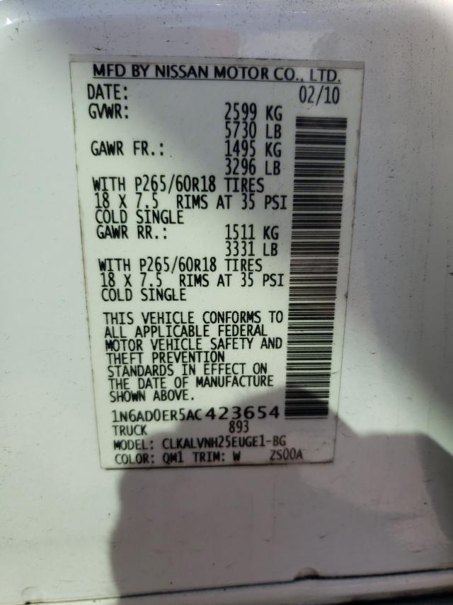 2010 NISSAN FRONTIER C 1N6AD0ER5AC423654