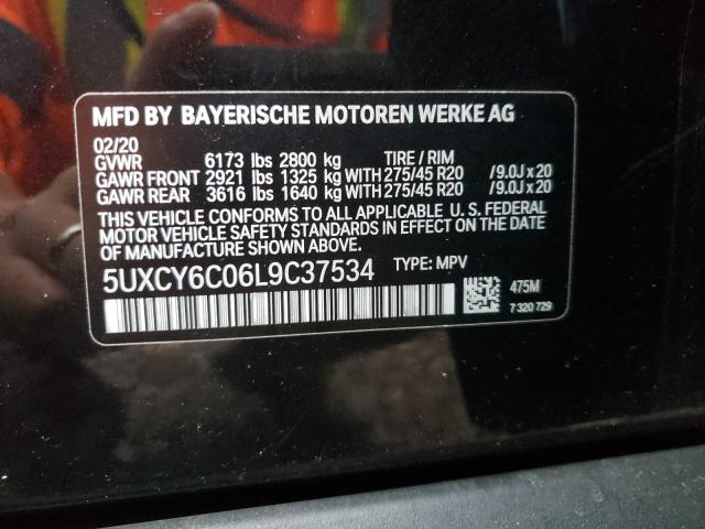 2020 BMW X6 XDRIVE4 5UXCY6C06L9C37534