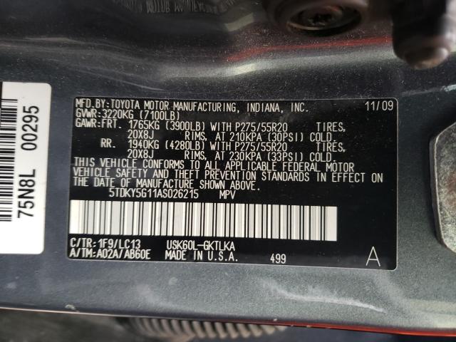 2010 TOYOTA SEQUOIA LI 5TDKY5G11AS026215