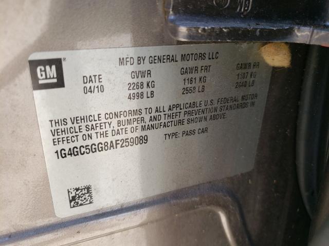 2010 BUICK LACROSSE C 1G4GC5GG8AF259089