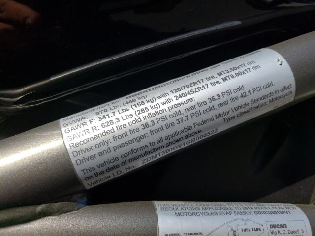 2016 DUCATI XDIAVEL ZDM13BKW1GB000522