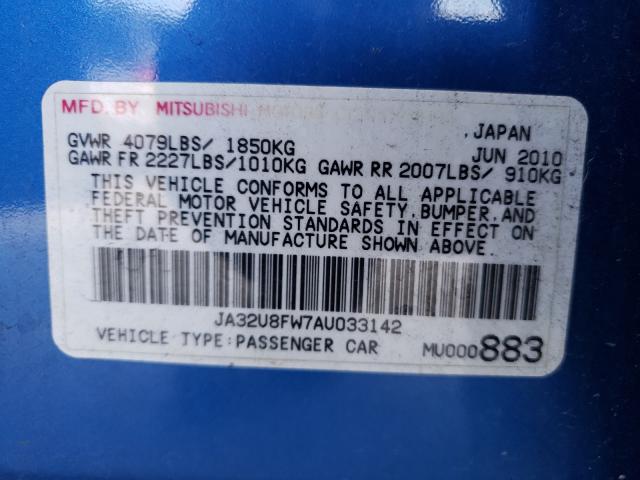 2010 MITSUBISHI LANCER GTS JA32U8FW7AU033142