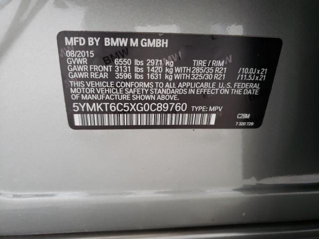 2016 BMW X5 M 5YMKT6C5XG0C89760