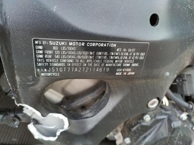 2007 SUZUKI GSX-R1000 JS1GT77A272114619