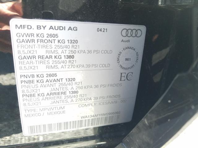 2021 AUDI SQ5 SPORTB WA134AFY5M2095003