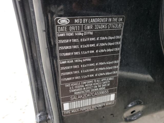 2012 LAND ROVER LR4 HSE LU SALAK2D47CA599655
