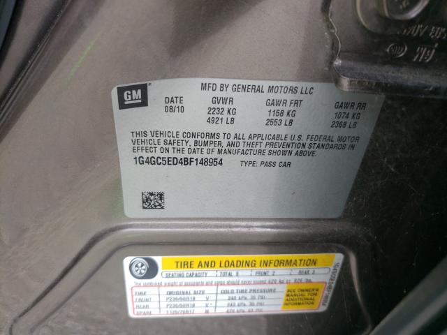 2011 BUICK LACROSSE C 1G4GC5ED4BF148954