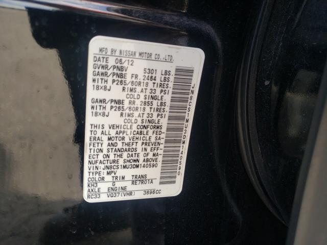 2013 INFINITI FX37 JN8CS1MU3DM140590
