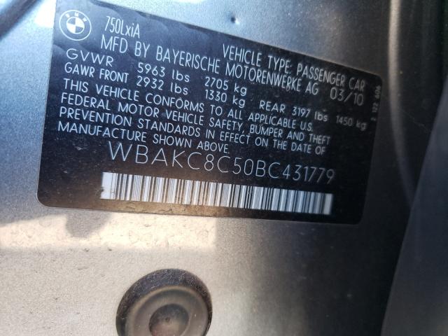 2011 BMW 750 WBAKC8C50BC431779