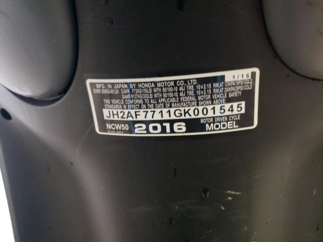 2016 HONDA NCW50 JH2AF7711GK001545