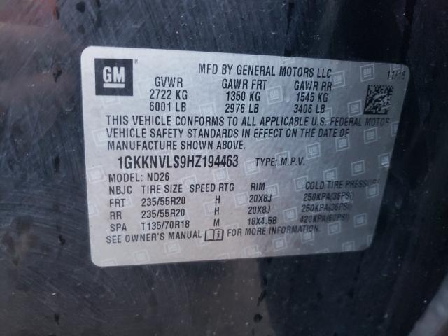 2017 GMC ACADIA ALL 1GKKNVLS9HZ194463