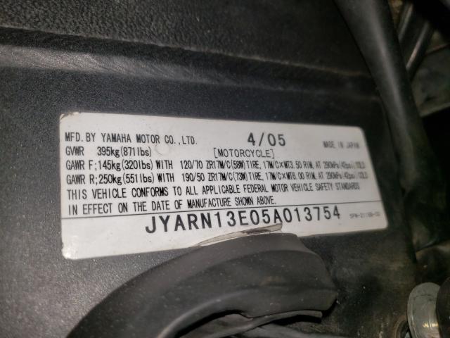 2005 YAMAHA YZFR1 JYARN13E05A013754