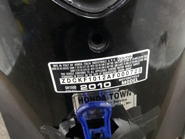 2010 HONDA SH150 D ZDCKF1012AF000725