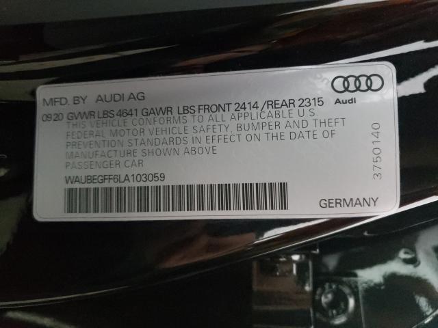 2020 AUDI A3 S-LINE WAUBEGFF6LA103059