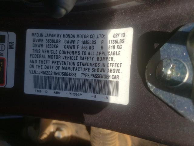 2013 HONDA INSIGHT LX JHMZE2H59DS004223