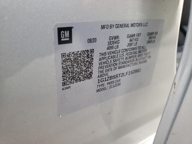 2020 CHEVROLET 10 1G1ZB5ST2LF153981